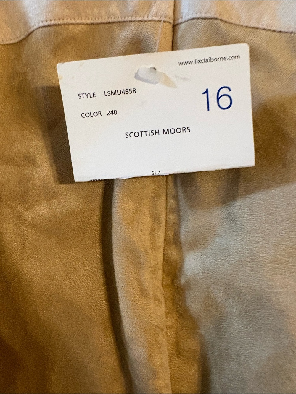 Liz Claiborne Tan Suede-Look Skirt